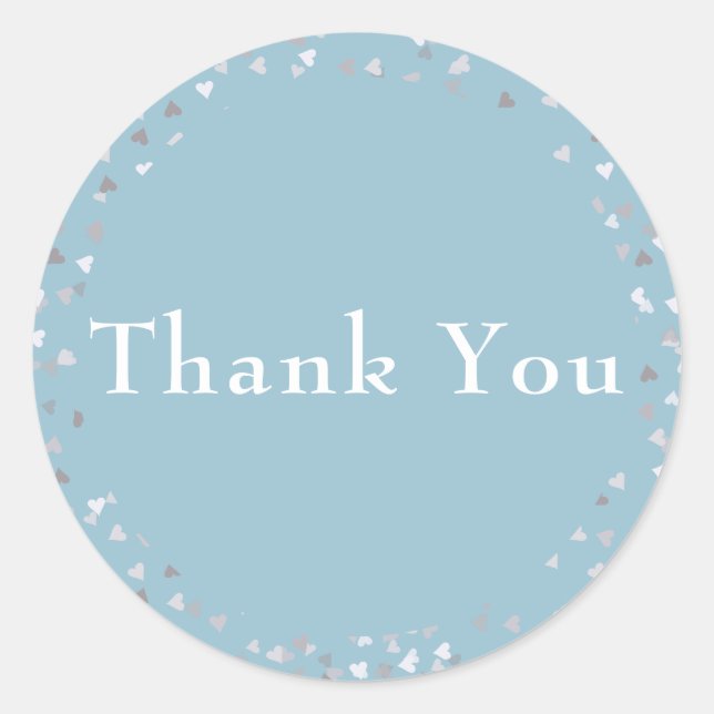 Thank You Love Hearts Confetti Classic Round Sticker (Front)