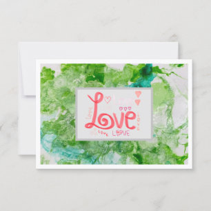 Thank You Love Notecard 3.5" x 5" - Green