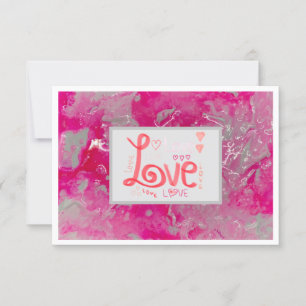 Thank You Love Notecard 3.5" x 5" - Pink