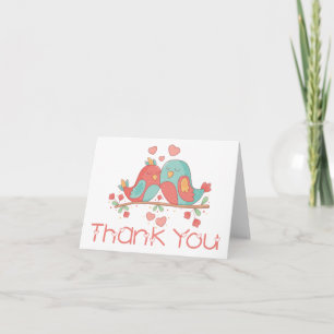 Thank You Lovebirds Blue Green Turquoise Wedding