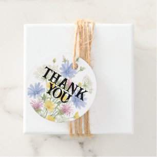 Thank you Lovely Colourful Wildflowers Favour Tags