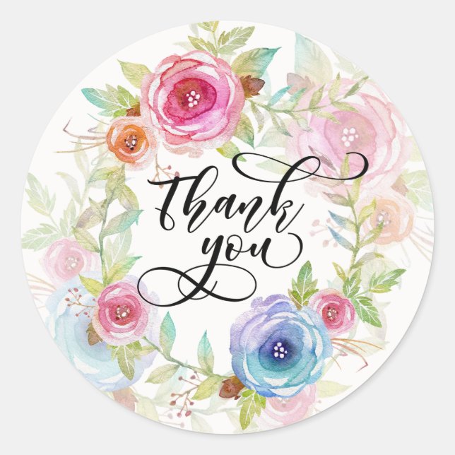 Thank you lovely floral Sticker (Front)
