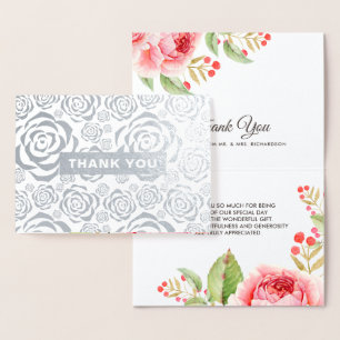 Thank You Luxury Real Foil Floral Wedding Cards