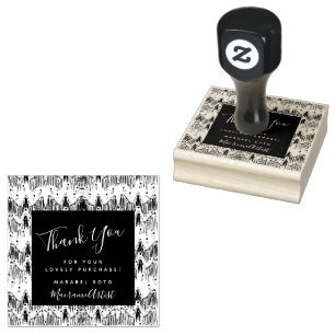 Thank You Macrame Business Logo Rubber Stamp