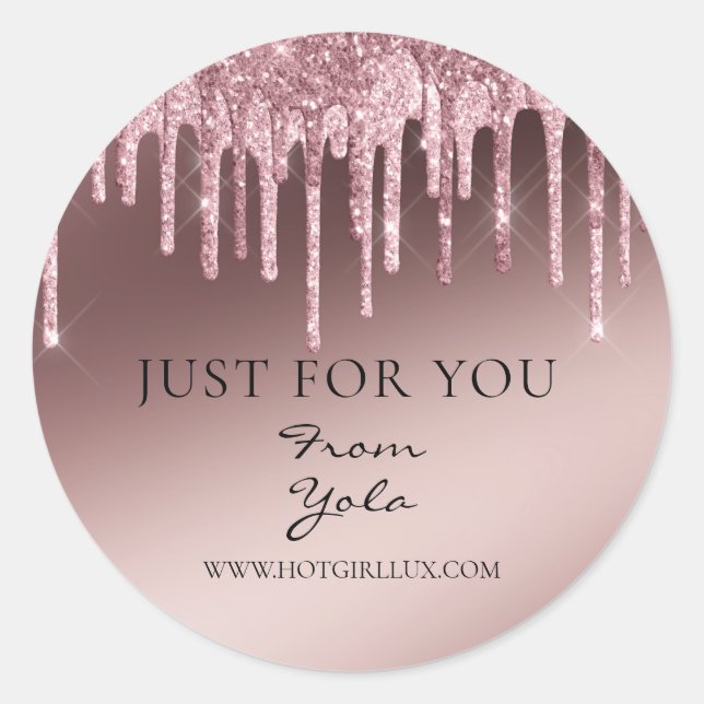 Thank you made with love just for you rose gold classic round sticker (Front)