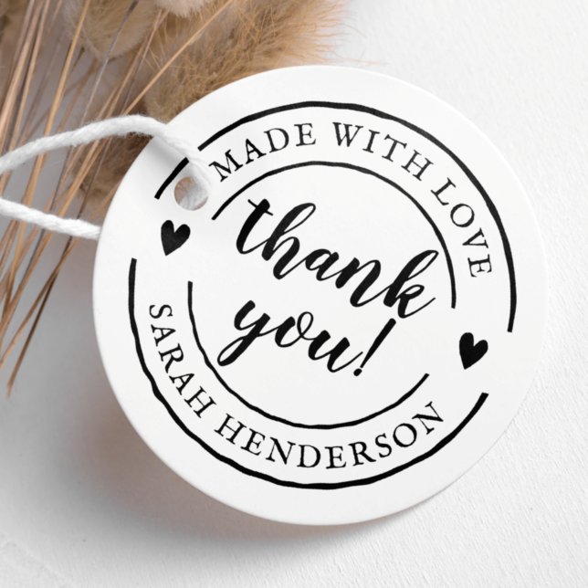 Thank You Made With Love Personalised Product Self-inking Stamp (Creator Uploaded)