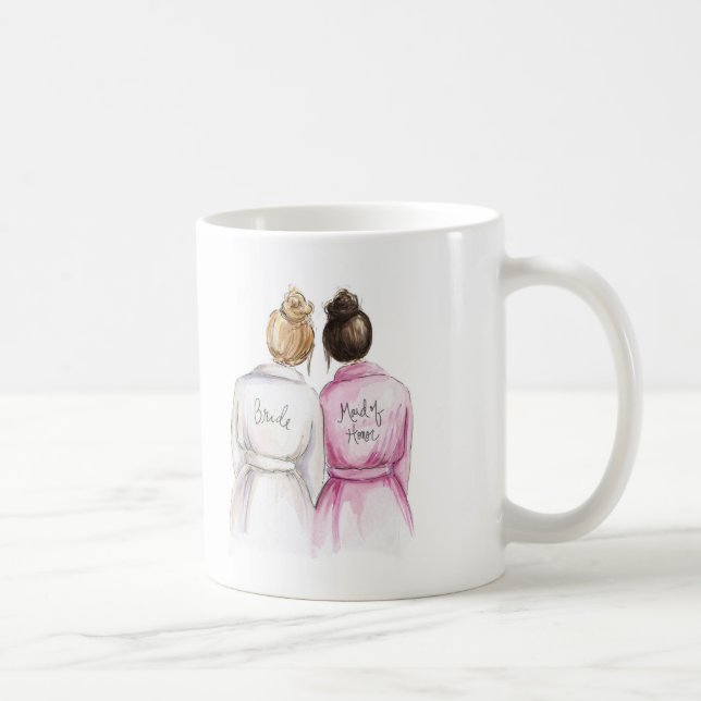 Thank you Maid of Honour Dk Bl Bride Dk Br Maid Coffee Mug (Right)