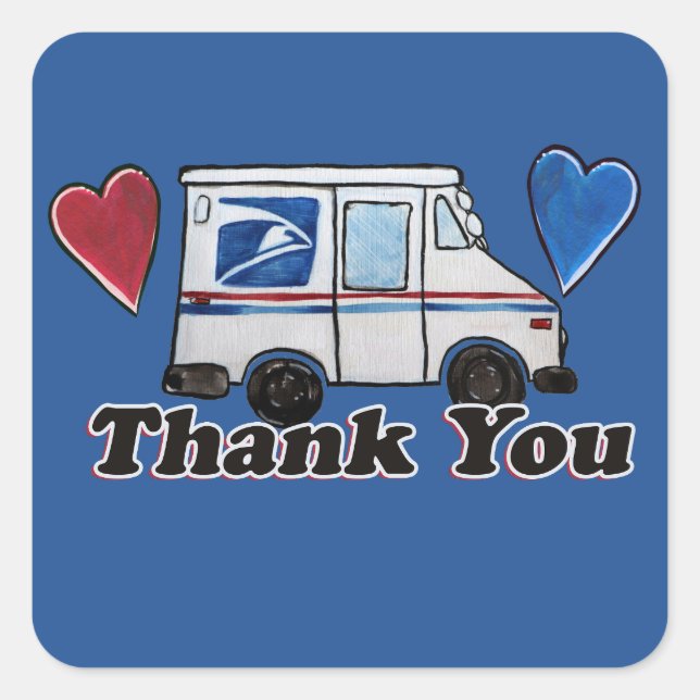 Thank You Mail Carriers Postal Workers             Square Sticker (Front)