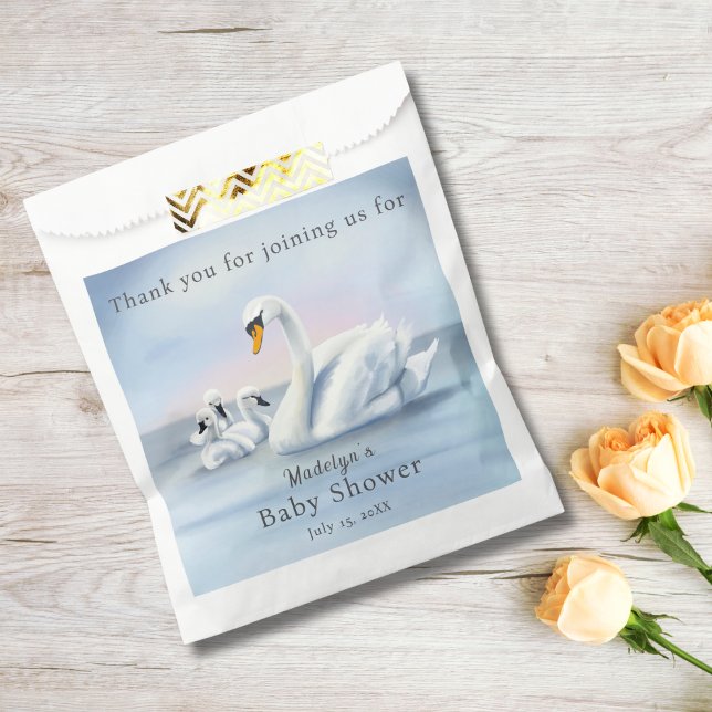 Thank You Mama Swan With Babies Baby Shower Favour Bags (Creator Uploaded)