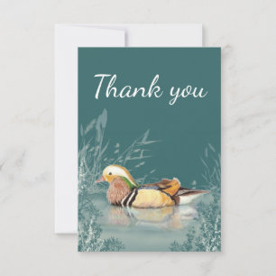 Thank You Mandarin Duck Bird Nature Art
