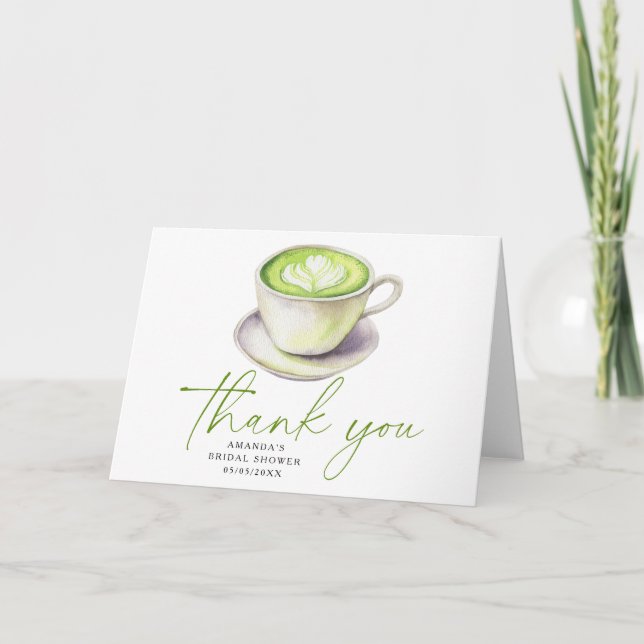  Thank you Matcha Tea Bridal shower  Card (Front)