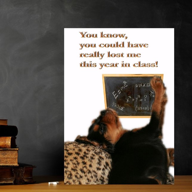 Thank You Math Teacher, Cavalier King Charles Card (Get that Awwwww factor with this adorable thank you teacher card!)