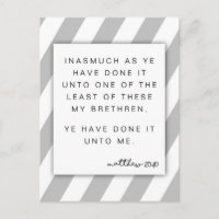 Thank you - Matthew 25:40 Ye have done it unto me