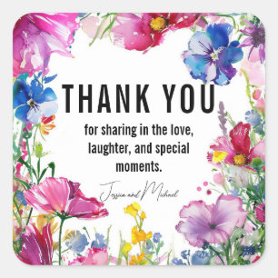 Thank You🌻💗🌹 Meadow Blooms Collection Square Sticker