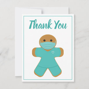 Thank You Medical Nurse Doctor Gingerbread Man Card