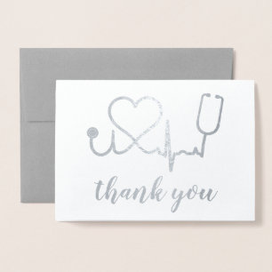 Thank You Medical Staff Heartbeat Foil Card