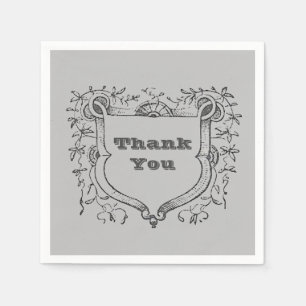 Thank You Medival Ornate Shield Appreciation Meal Napkin