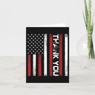 Thank You Memorial Day Retro American Flag Salute  Card