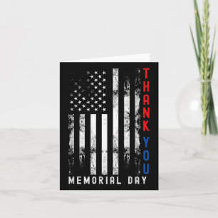 Thank You Memorial Day Vintage Military Flag  Card