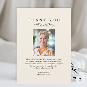 THANK YOU Memorial Funeral Photo Card