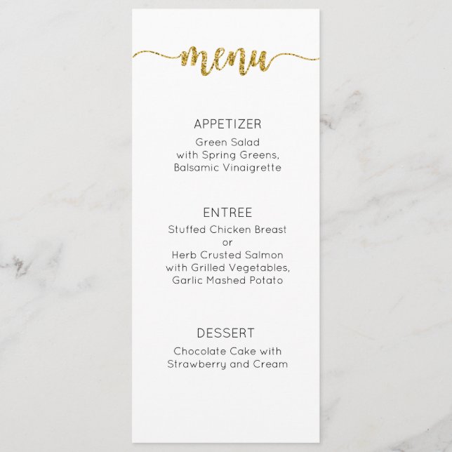 Thank You Menu Card, Reception Menu Thank You (Back)