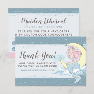 Thank You Mermaid Moon & Stars Mystical Siren Card