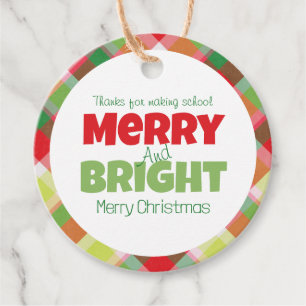 Thank You Merry and Bright Teacher Gift Tag