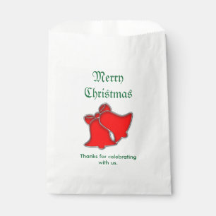 Thank You, Merry Christmas Red Bells Your Message Favour Bags