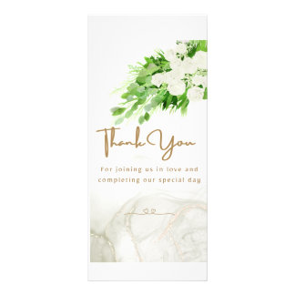 Thank you message after wedding rack card