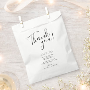 Thank You Message Wedding  Favour Bags