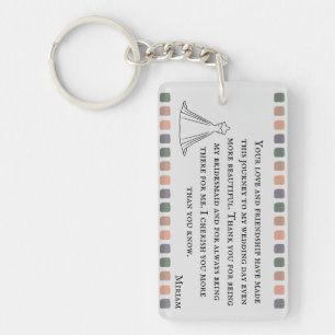 Thank you message with wedding memories photo key ring