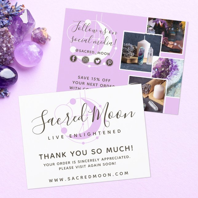 Thank You Metaphysical Moon Minimalist 4-Photo Postcard (Creator Uploaded)