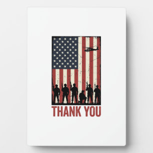 Thank You Military American Flag Shirt Design_1 Plaque