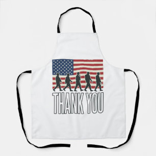 Thank You Military Flag Silhouette Vintage Shirt D Apron