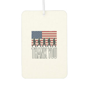 Thank You Military Flag Silhouette Vintage Shirt D Car Air Freshener