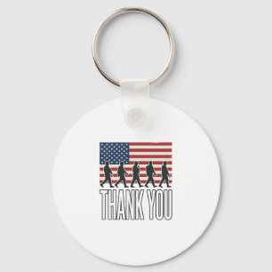 Thank You Military Flag Silhouette Vintage Shirt D Key Ring
