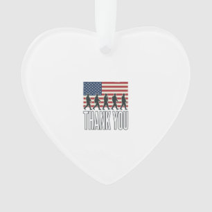 Thank You Military Flag Silhouette Vintage Shirt D Ornament