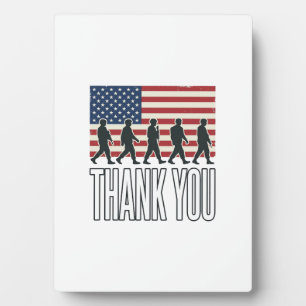 Thank You Military Flag Silhouette Vintage Shirt D Plaque