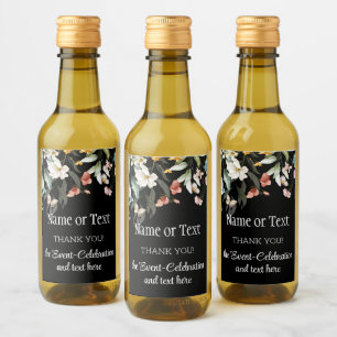 Thank You Mini Bottles Celebration, Floral Drop Wine Label