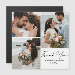 thank you,minimal 3 photos  wedding magnet