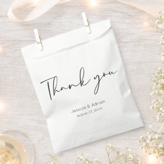 Thank You Minimal Script Favour Bags
