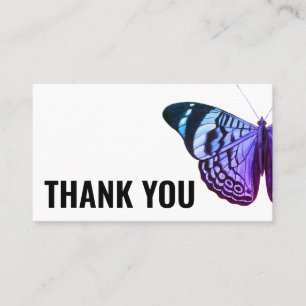 Thank you minimalist butterfly modern simple busin business card