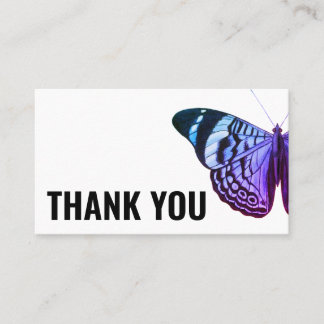 Thank you minimalist butterfly modern simple busin business card