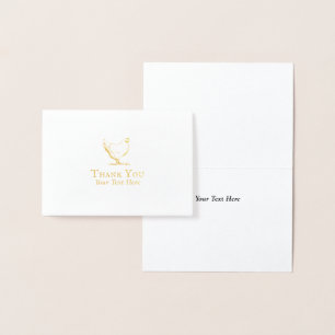 Thank You Minimalist Farmhouse Hen Logo Luxury Foil Card