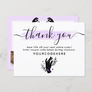 Thank You Minimalist Hands Moon Logo 4-Photo Flyer Postcard