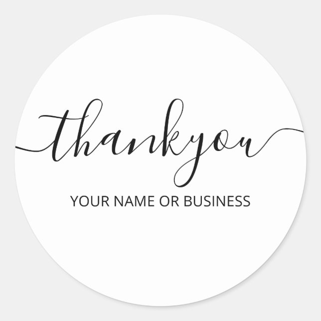 Thank You Minimalist Typography Classic Round Sticker (Front)