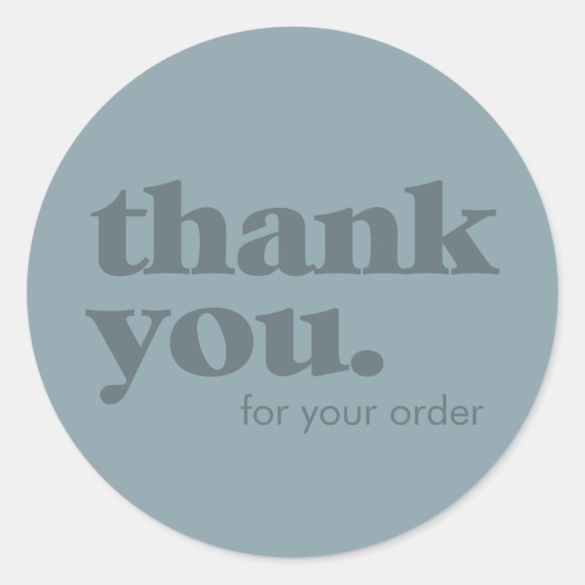 Thank You  Minimalistic Minimalist Business Statio Classic Round Sticker (Front)