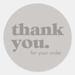 Thank You  Minimalistic Minimalist Business Statio Classic Round Sticker