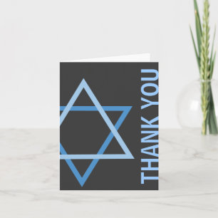 Thank you Modern Bar Mitzvah blue & grey Card