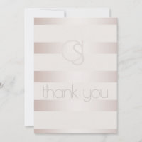 Thank you - Modern Blush Luminous Stripes Monogram